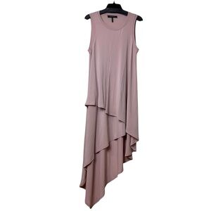 BCBGMaxAzria Asymmetrical High Low Pink Layered Dress Size L